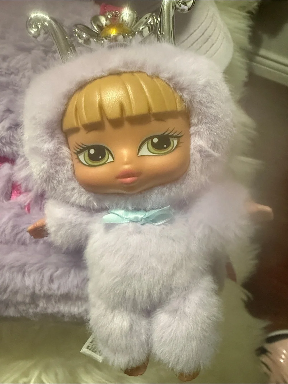 Von Dutch pink Purple fuzzy bag bratz Doll Keychain & Von Dutch Pink purple hat